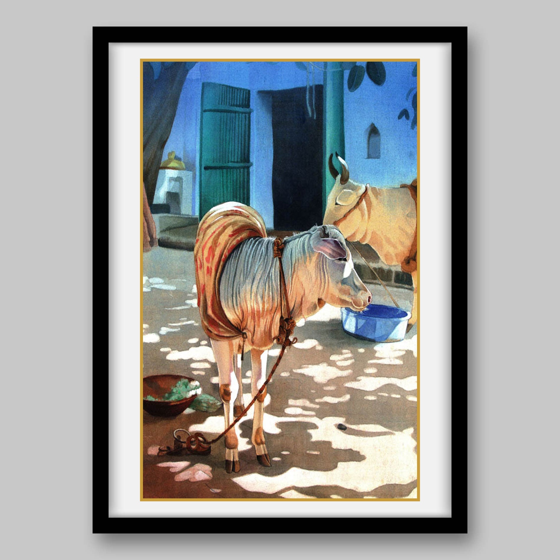 Sacred Calf and Cow - High Quality Print of Artwork by Pieter Weltevrede - Sagar World