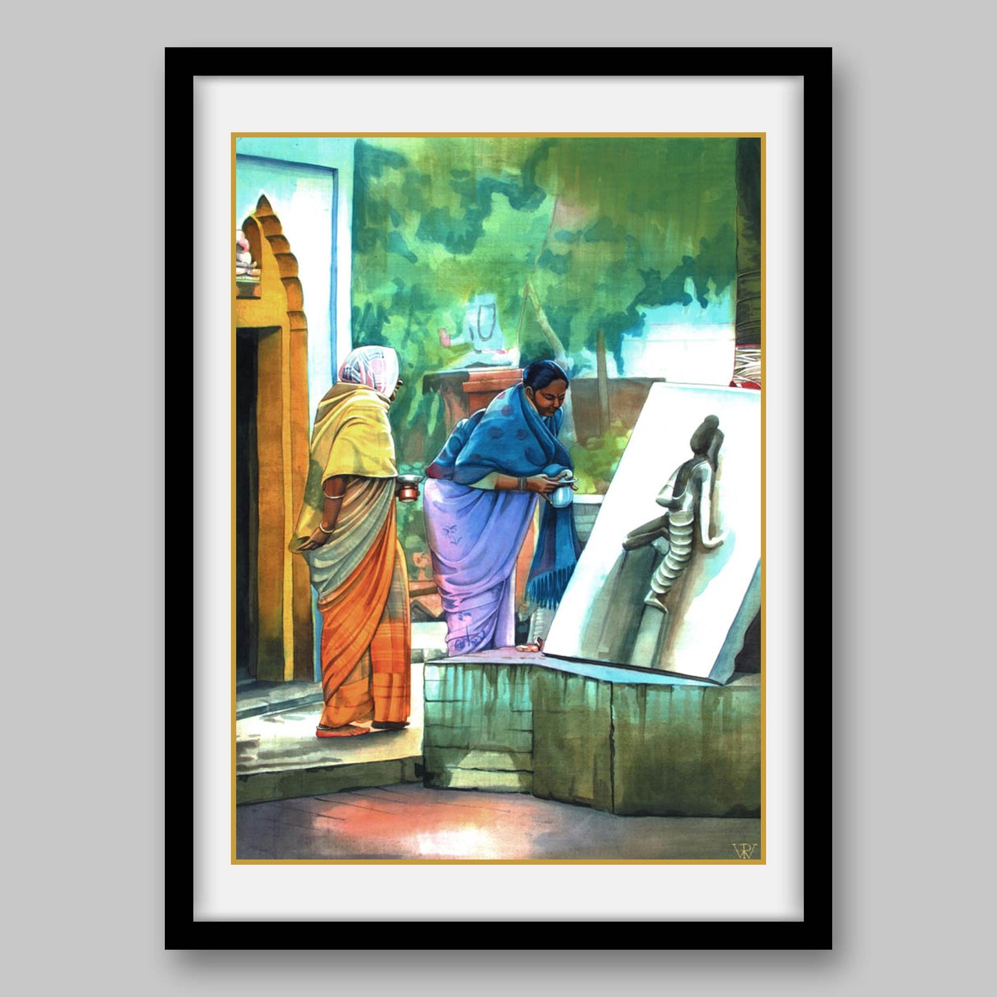 Women in Temple - High Quality Print of Artwork by Pieter Weltevrede - Sagar World