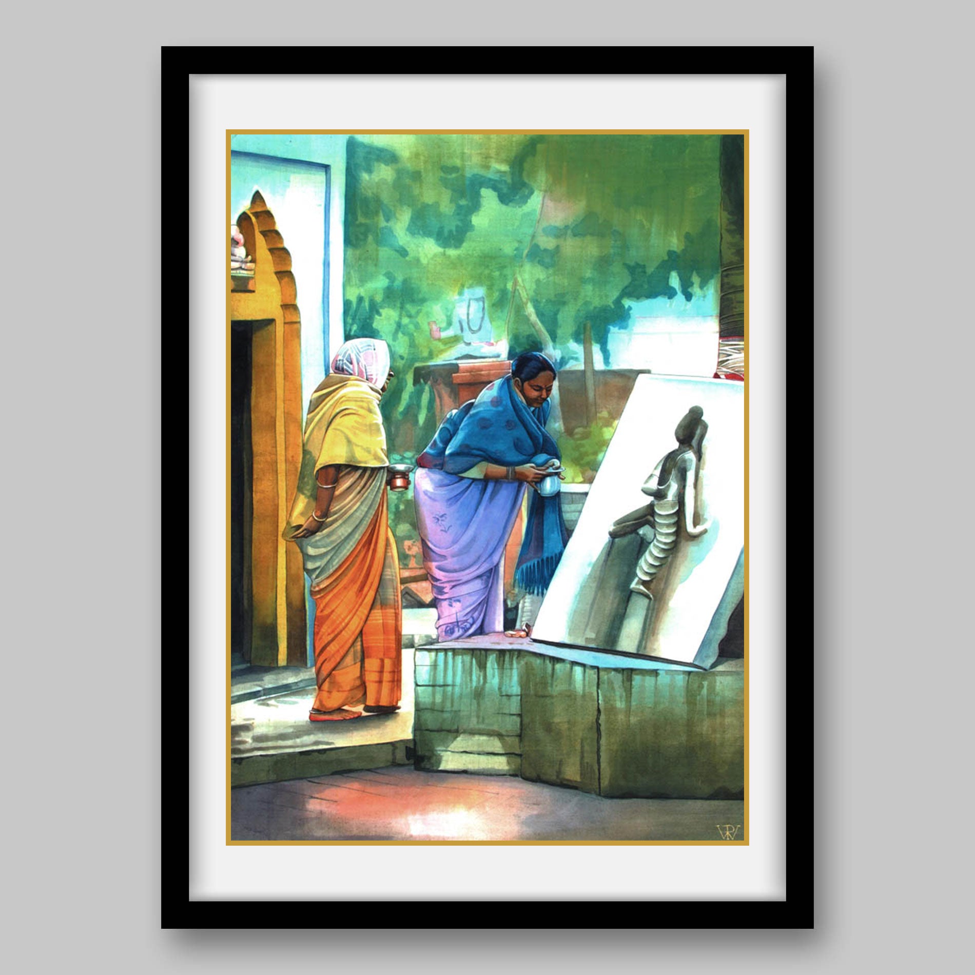 Women in Temple - High Quality Print of Artwork by Pieter Weltevrede - Sagar World