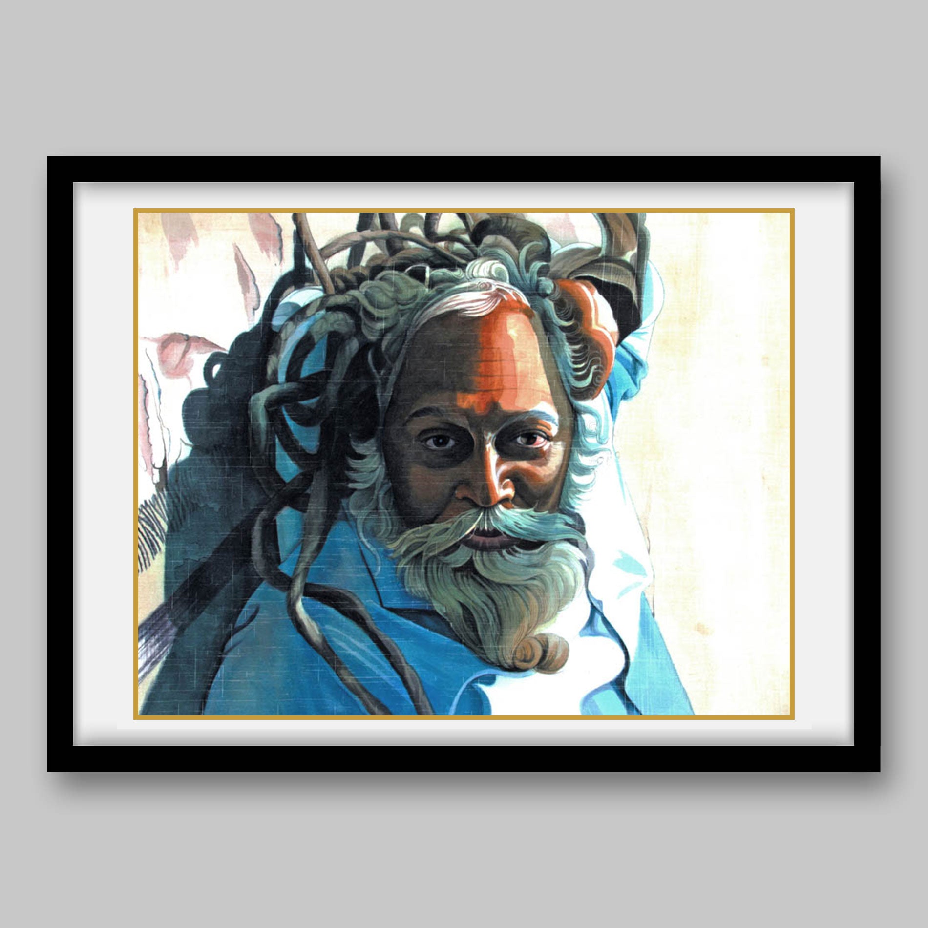 Sadhu with Dreadlocks - High Quality Print of Artwork by Pieter Weltevrede - Sagar World