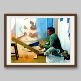 Man using a Saw Machine - High Quality Print of Artwork by Pieter Weltevrede - Sagar World