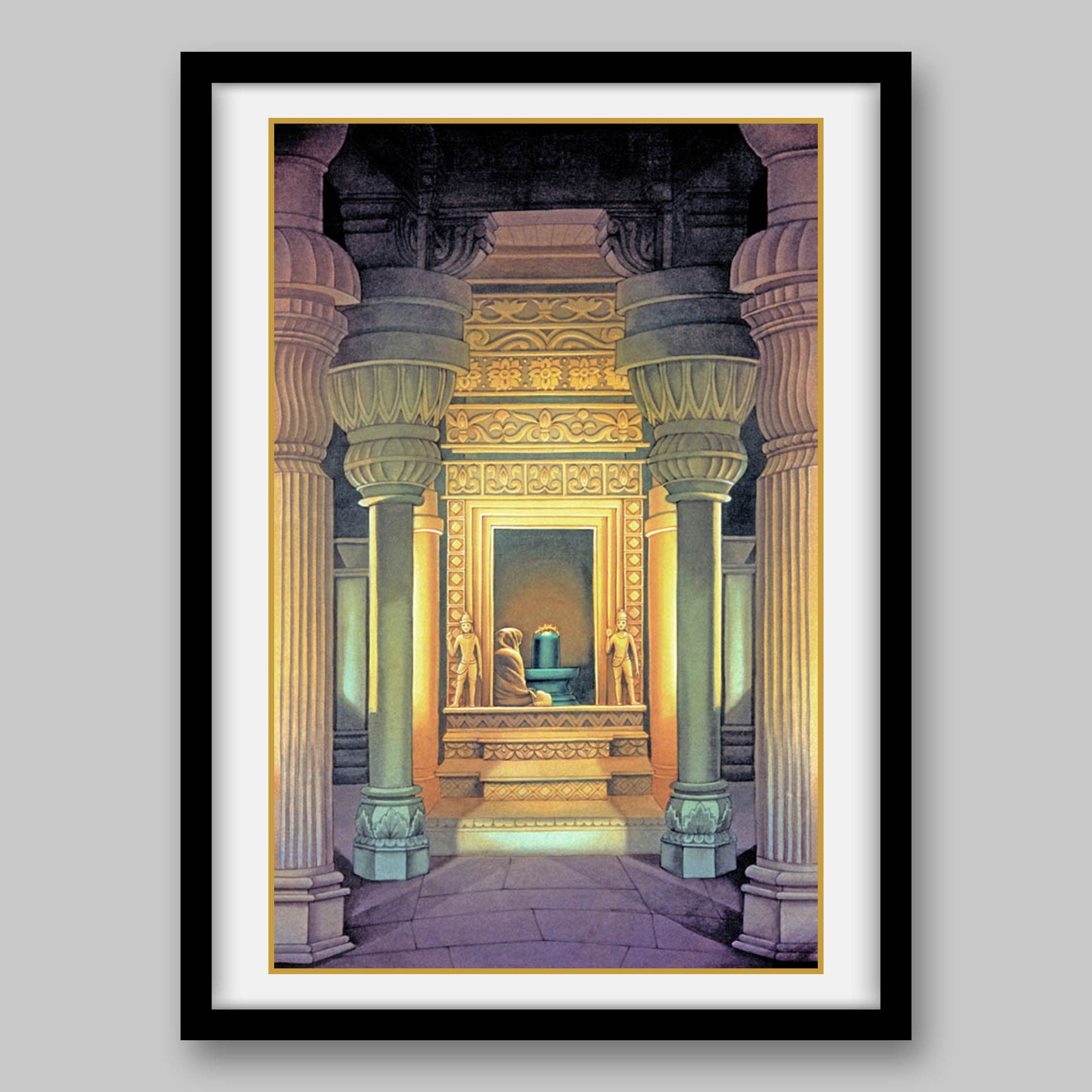 Shiva Temple Scene – High Quality Print of Artwork by Pieter Weltevrede - Sagar World