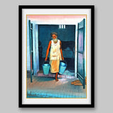 Sadhu with Buckets - High Quality Print of Artwork by Pieter Weltevrede - Sagar World