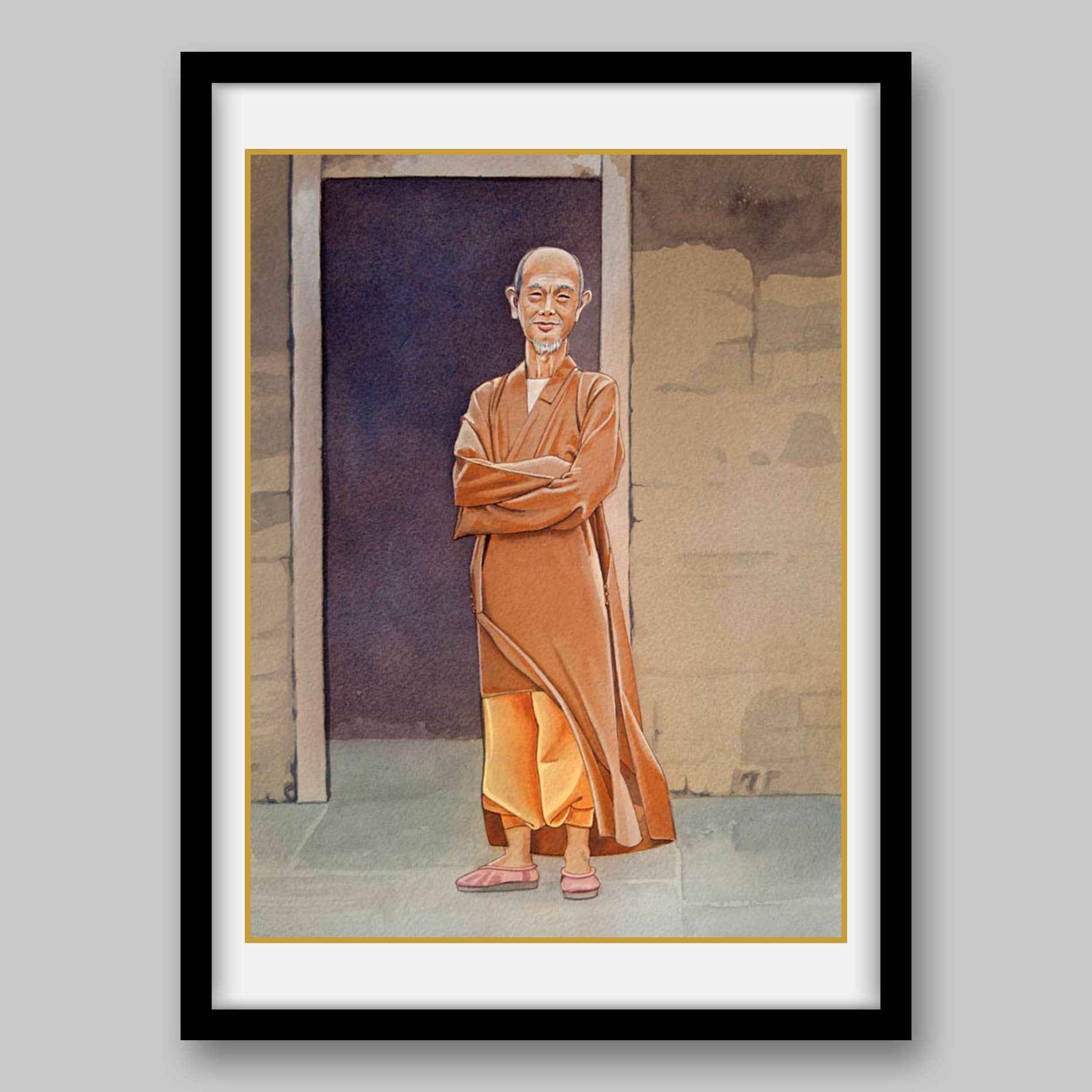 Buddhist Master Chih-hsien- High Quality Print of Artwork by Pieter Weltevrede