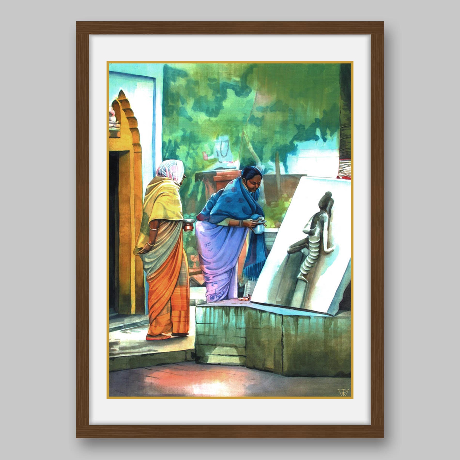 Women in Temple - High Quality Print of Artwork by Pieter Weltevrede - Sagar World