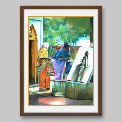 Women in Temple - High Quality Print of Artwork by Pieter Weltevrede - Sagar World