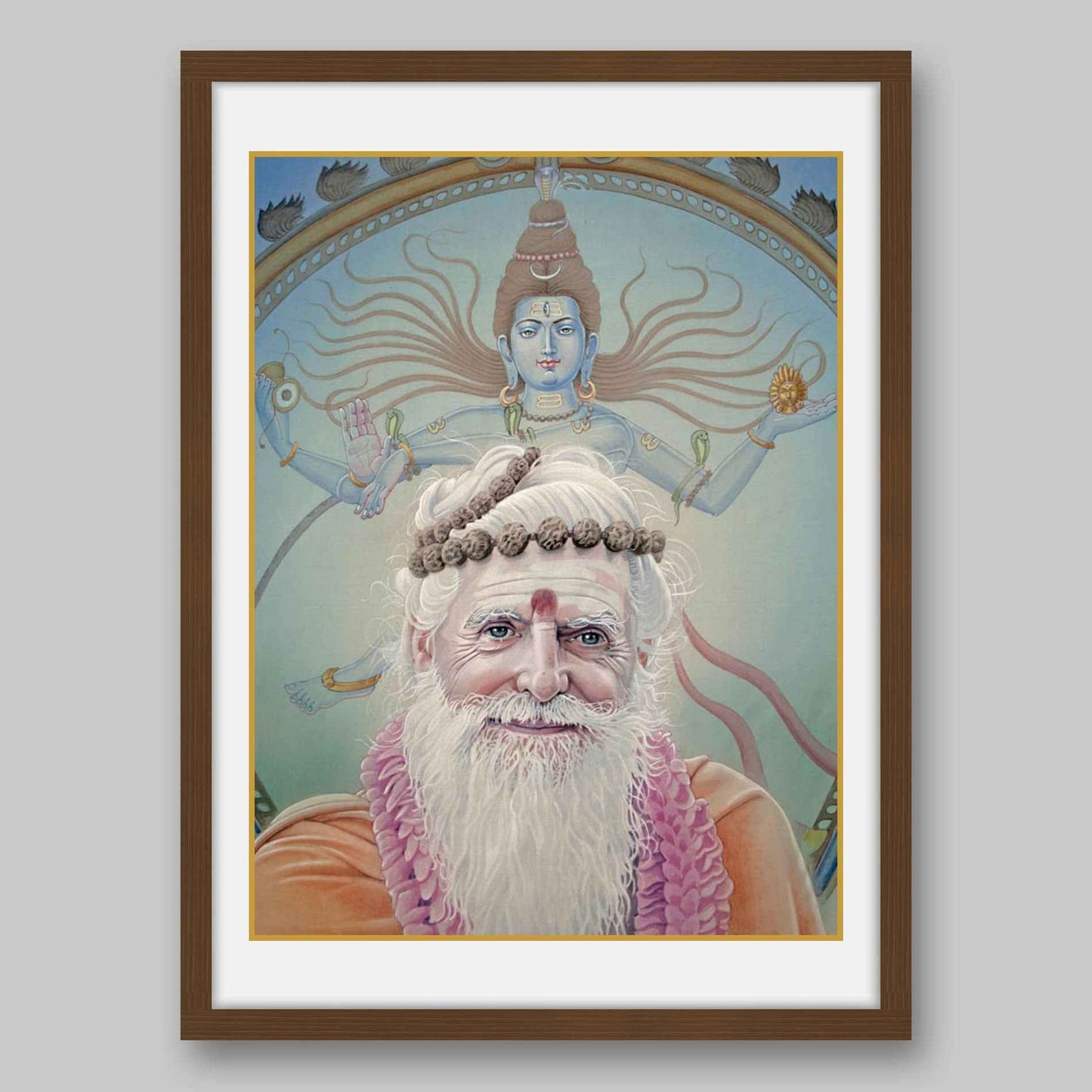 Hindu Spiritual Leader Satguru Sivaya Subramuniyaswami- High Quality Print of Artwork by Pieter Weltevrede