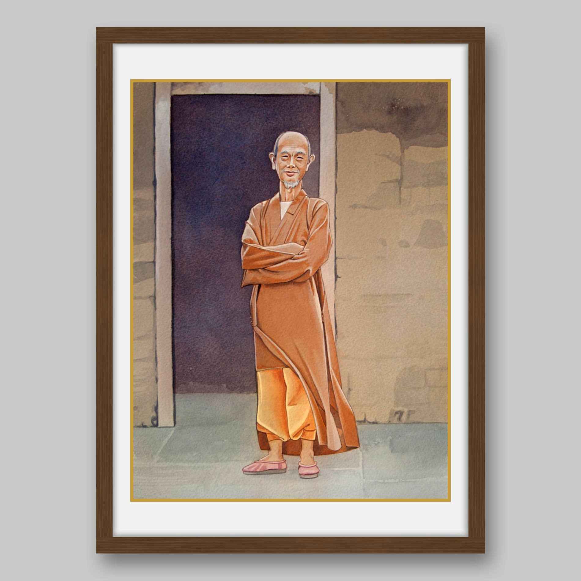 Buddhist Master Chih-hsien- High Quality Print of Artwork by Pieter Weltevrede