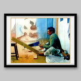Man using a Saw Machine - High Quality Print of Artwork by Pieter Weltevrede - Sagar World
