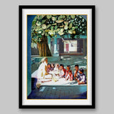 Sadhu with Children - High Quality Print of Artwork by Pieter Weltevrede - Sagar World