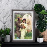Dharmendra and Mala Sinha in a Japanese Dress Portrait - still from the movie “ANKHEN” Personal Bollywood Photography of renowned cinematographer, Shri Prem Sagar. - Sagar World