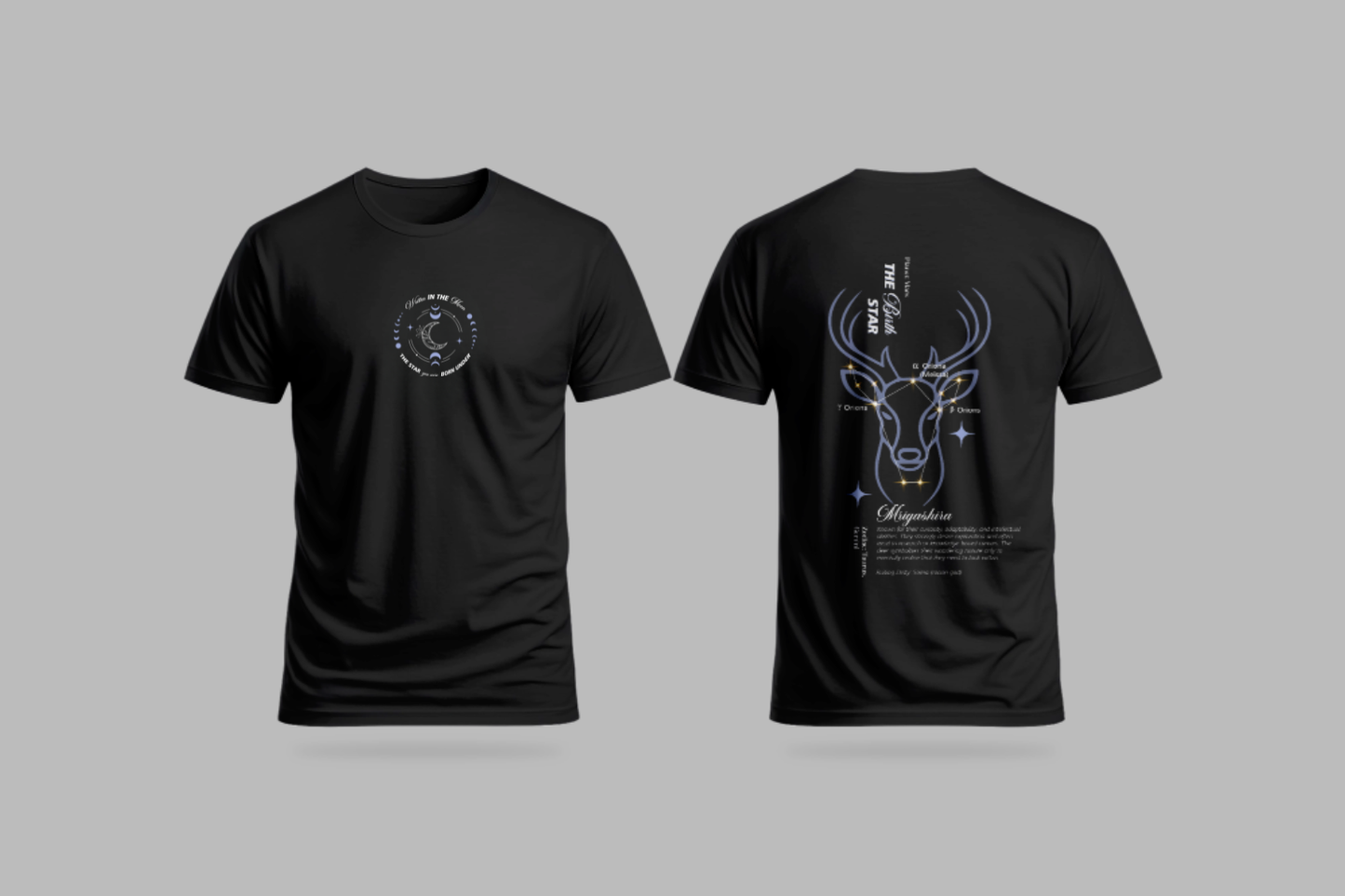 Mrigashira Nakshatra T-Shirt – Vedic Astrology Inspired Unisex Cotton Tee | Spiritual Minimalist Wear