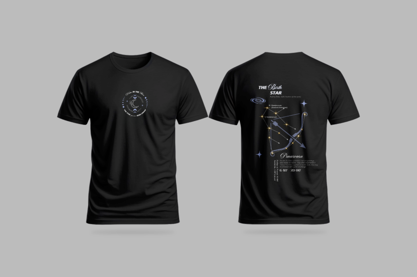 Punarvasu Nakshatra T-Shirt – Vedic Astrology Inspired Unisex Cotton Tee | Spiritual Minimalist Wear