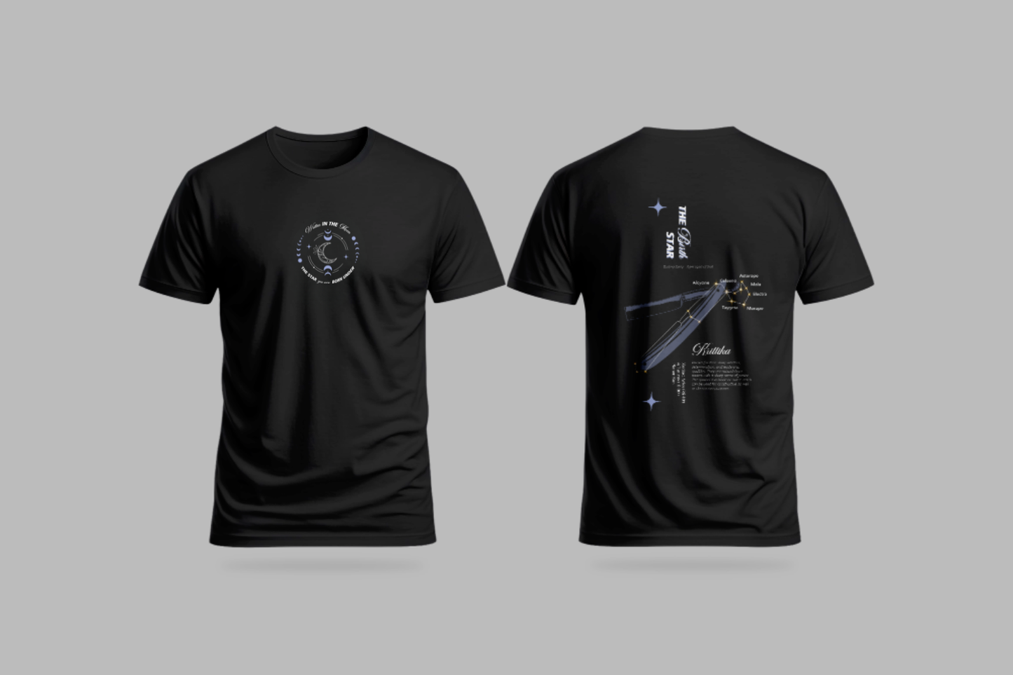 krittika  Nakshatra T-Shirt – Vedic Astrology Inspired Unisex Cotton Tee | Spiritual Minimalist Wear