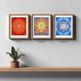 Tridevi Yantras combo Set – Maa Lakshmi, Maa Saraswati & Maa Durga High-Quality Art Prints by Pieter Weltevrede