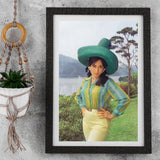Mala Sinha in a Mexican hat in Japanese Landscape Portrait - still from the movie “ANKHEN” Personal Bollywood Photography of renowned cinematographer, Shri Prem Sagar. - Sagar World