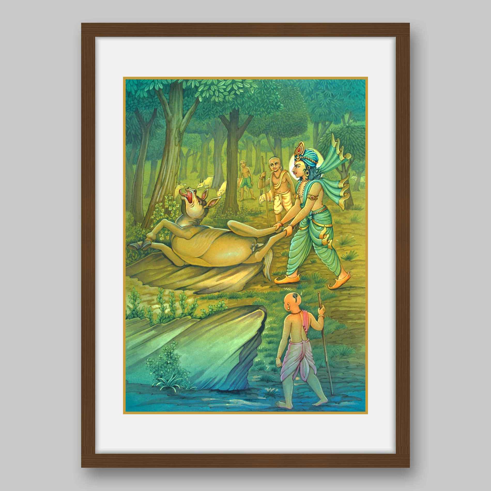 Balaram and Cow Demon – High Quality Print of Artwork by Pieter Weltevrede