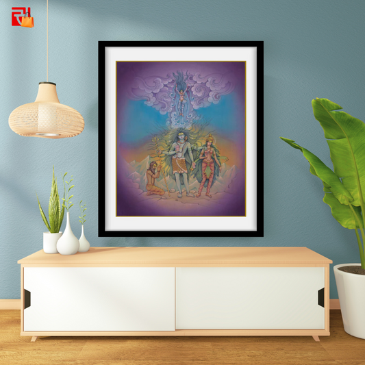 Bhagirath praying to Hindu God, Shiva – High Quality Print of Artwork by Pieter Weltevrede
