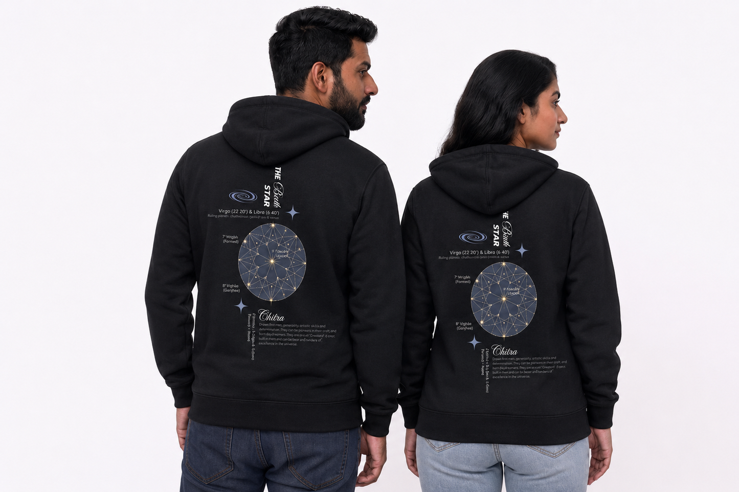 Chitra Nakshatra Hoodie - Vedic Astrology Inspired Unisex Cotton  hoodie| Spiritual Minimalist Wear