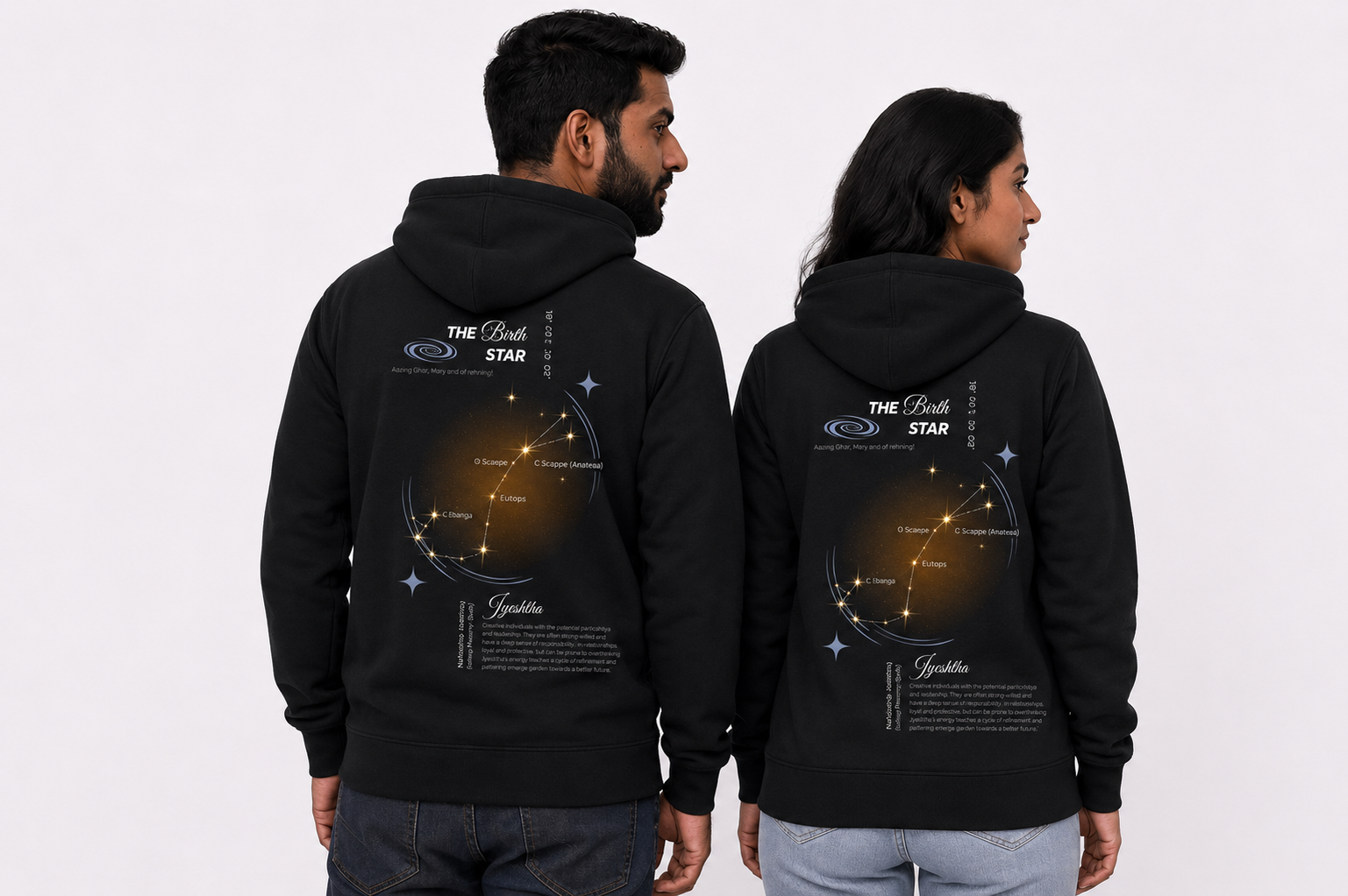 Jyeshta Nakshatra Hoodie– Vedic Astrology Inspired Unisex Cotton hoodie| Spiritual Minimalist Wear