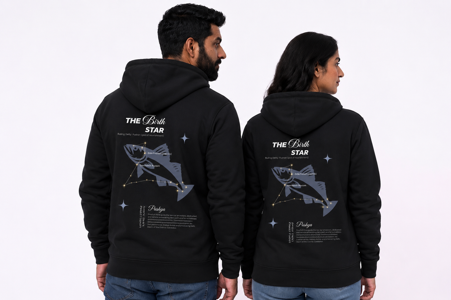 Revati Nakshatra Hoodie  – Vedic Astrology Inspired Unisex Cotton  hoodie | Spiritual Minimalist Wear