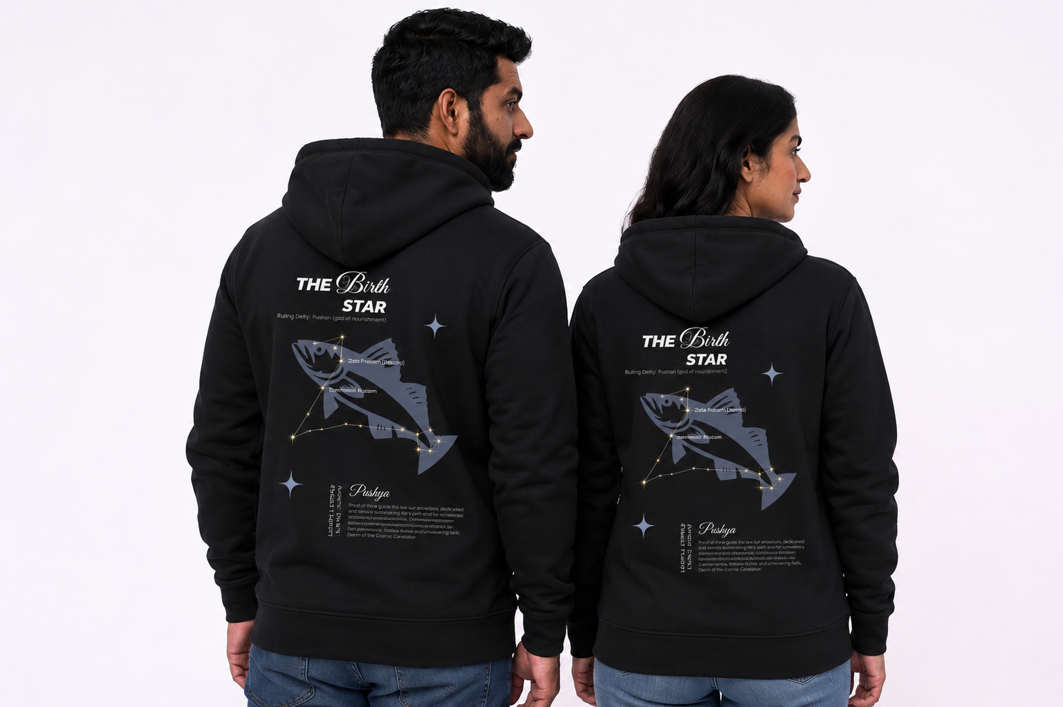 Revati Nakshatra Hoodie  – Vedic Astrology Inspired Unisex Cotton  hoodie | Spiritual Minimalist Wear