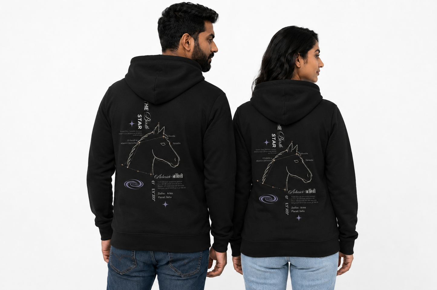 Ashwini Nakshatra Hoodie -  Vedic Astrology Inspired Unisex Cotton  hoodie | Spiritual Minimalist Wear