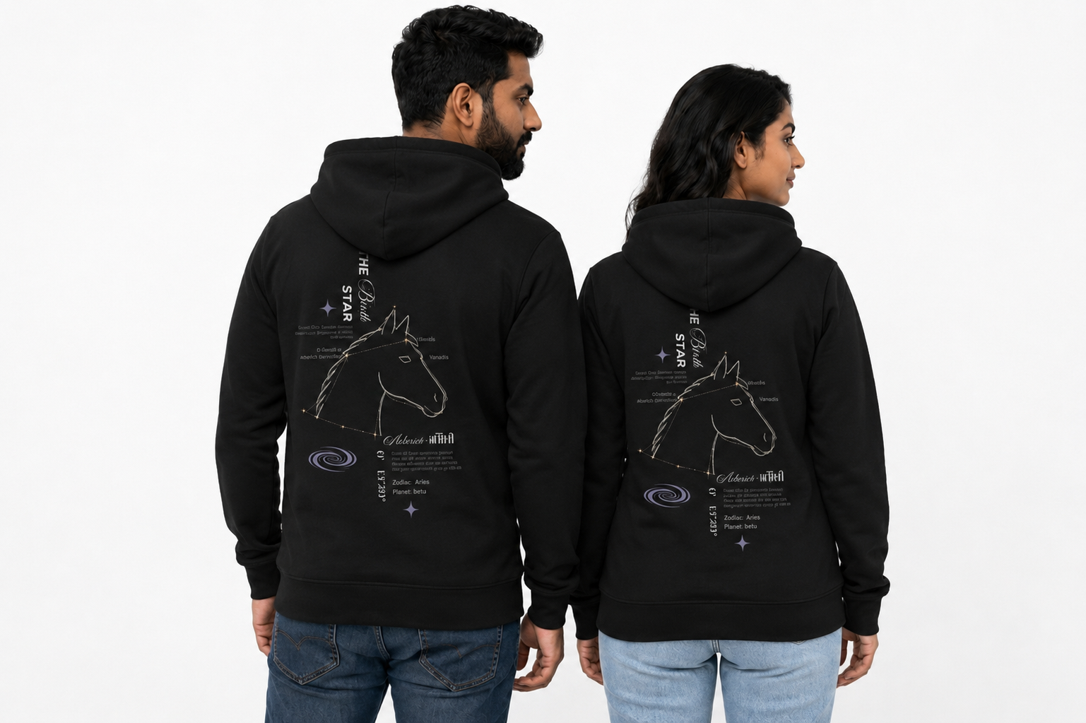 Ashwini Nakshatra Hoodie -  Vedic Astrology Inspired Unisex Cotton  hoodie | Spiritual Minimalist Wear