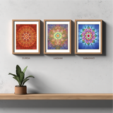 Tridevi Yantras combo Set – Maa Lakshmi, Maa Saraswati & Maa Durga High-Quality Art Prints by Pieter Weltevrede