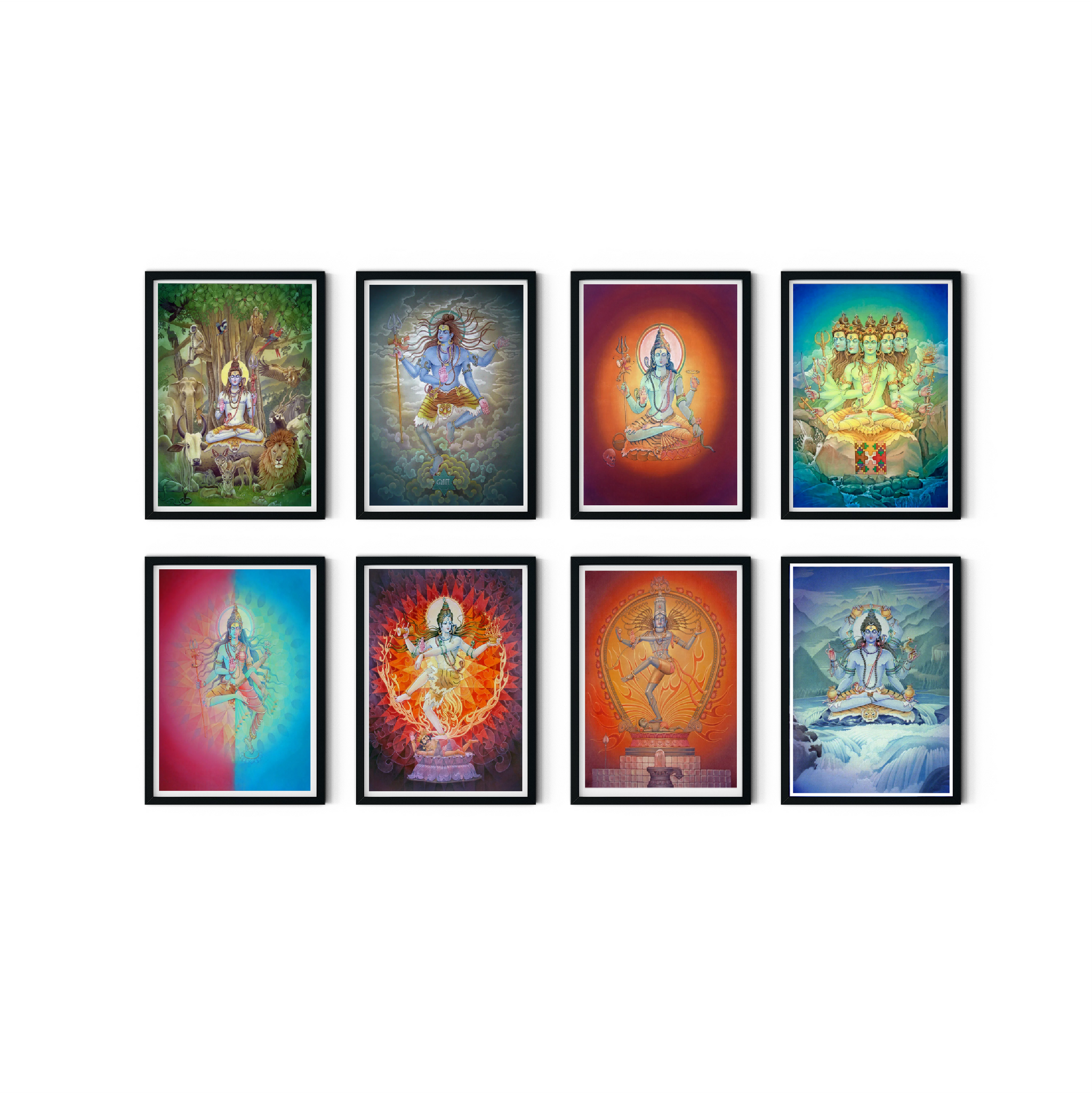 Shiva Forms Art Print Set – Sacred Manifestations of Lord Shiva High-Quality Art Prints by Pieter Weltevrede