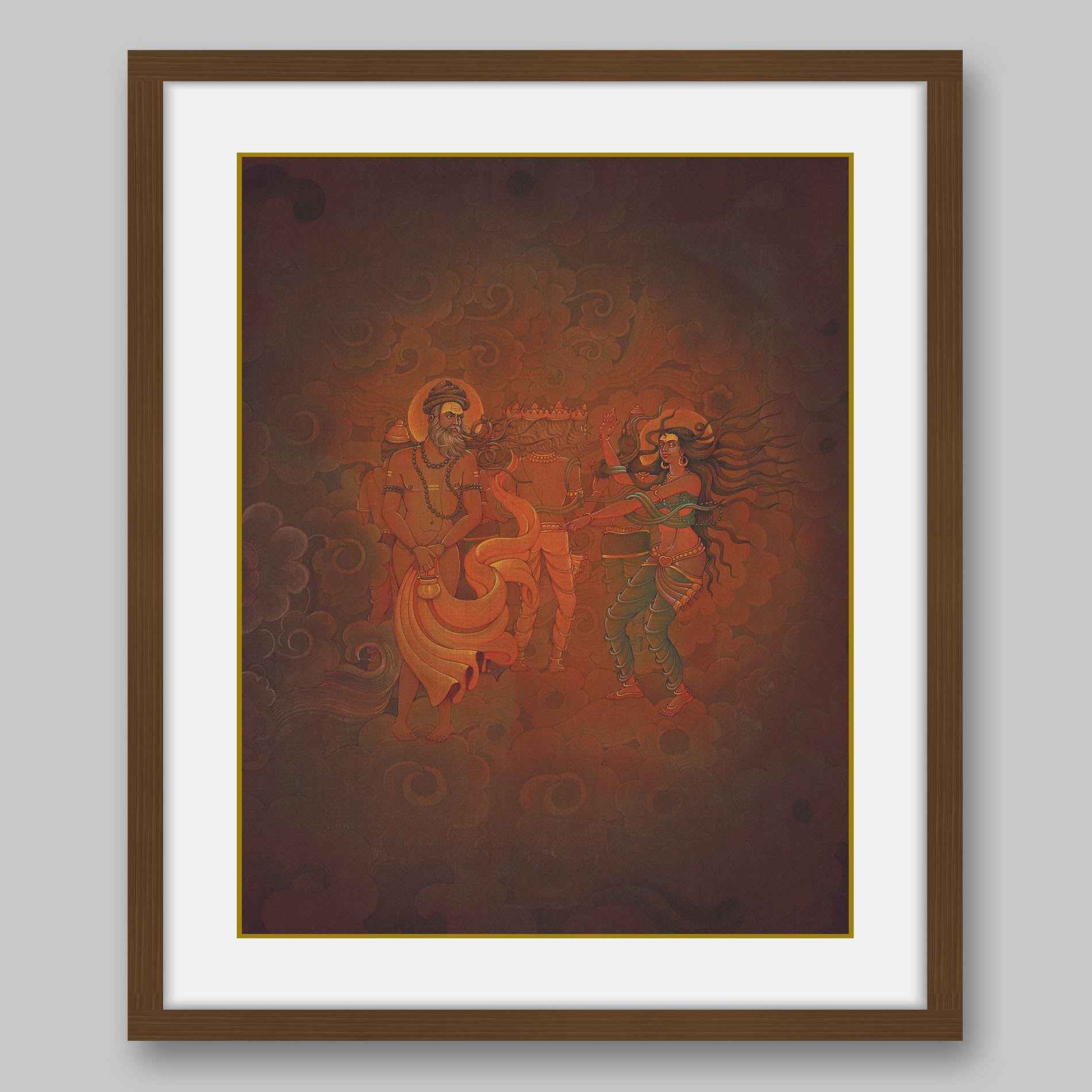Goddess Ganga mocking at sage Durvasa – High Quality Print of Artwork by Pieter Weltevrede