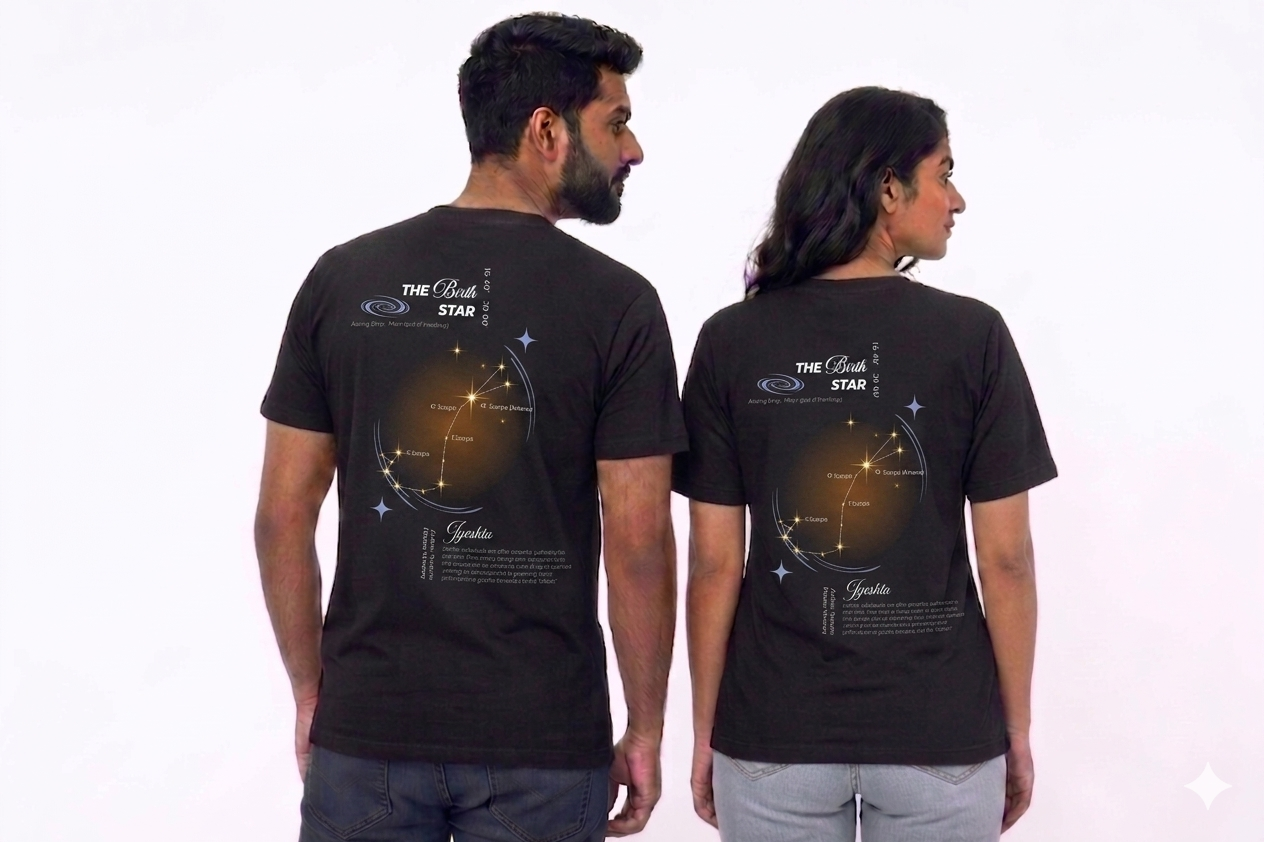 Jyeshta Nakshatra T-Shirt – Vedic Astrology Inspired Unisex Cotton Tee | Spiritual Minimalist Wear