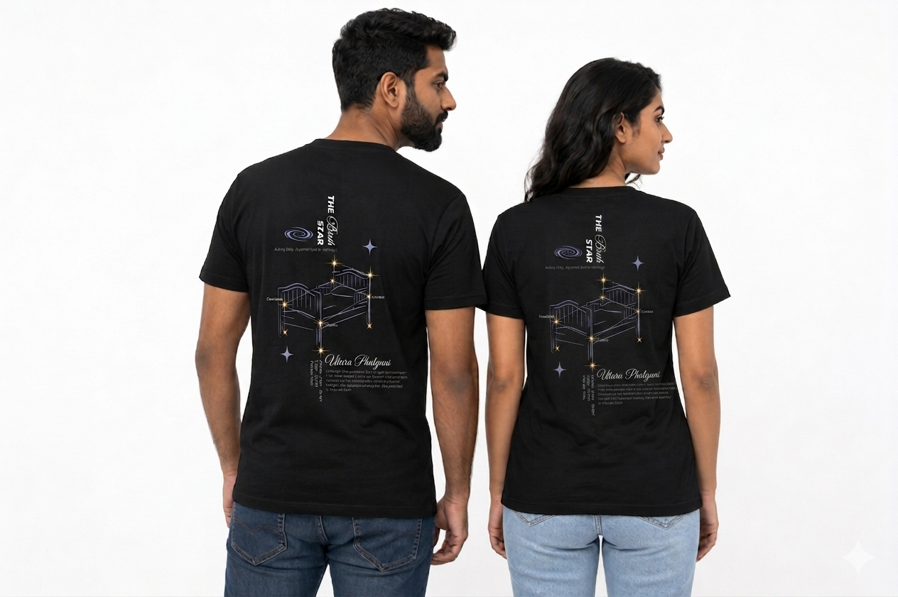 Uttara phalguni  Nakshatra T-Shirt – Vedic Astrology Inspired Unisex Cotton Tee | Spiritual Minimalist Wear