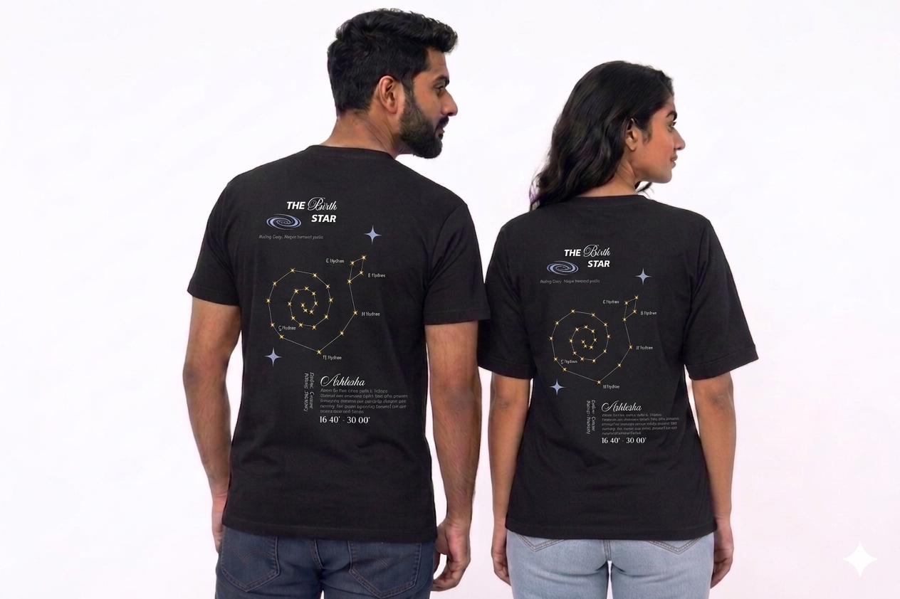 Ashlesha Nakshatra T-Shirt – Vedic Astrology Inspired Unisex Cotton Tee | Spiritual Minimalist Wear