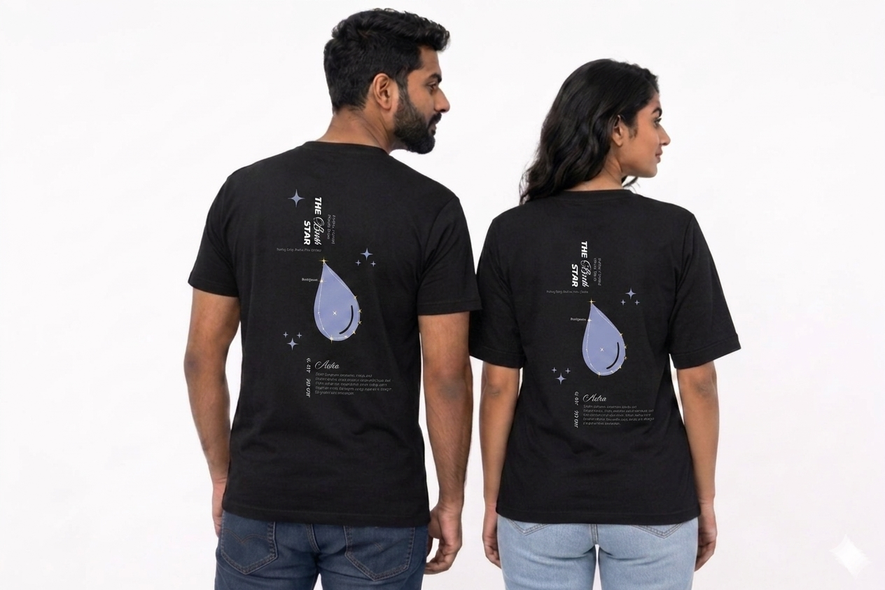 Ardra Nakshatra T-Shirt – Vedic Astrology Inspired Unisex Cotton Tee | Spiritual Minimalist Wear