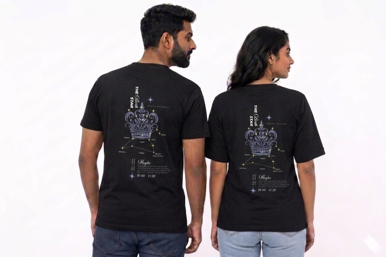 Magha Nakshatra T-Shirt – Vedic Astrology Inspired Unisex Cotton Tee | Spiritual Minimalist Wear