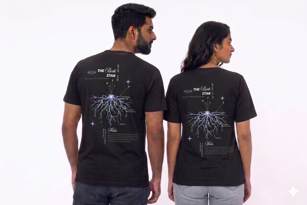 Mula Nakshatra T-Shirt – Vedic Astrology Inspired Unisex Cotton Tee | Spiritual Minimalist Wear