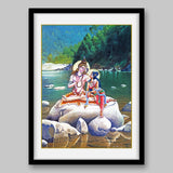 Shiva and Parvati - High Quality Print of Artwork by Pieter Weltevrede - Sagar World