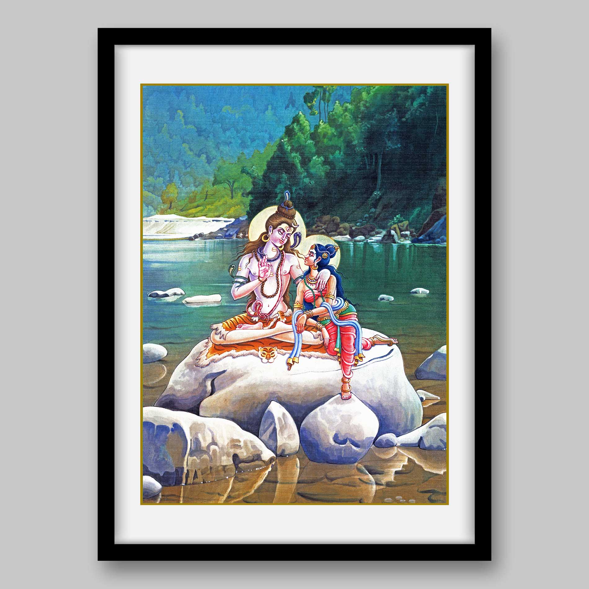 Shiva and Parvati - High Quality Print of Artwork by Pieter Weltevrede - Sagar World
