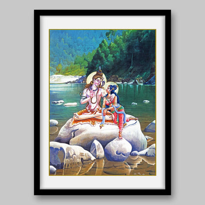 Shiva and Parvati - High Quality Print of Artwork by Pieter Weltevrede - Sagar World