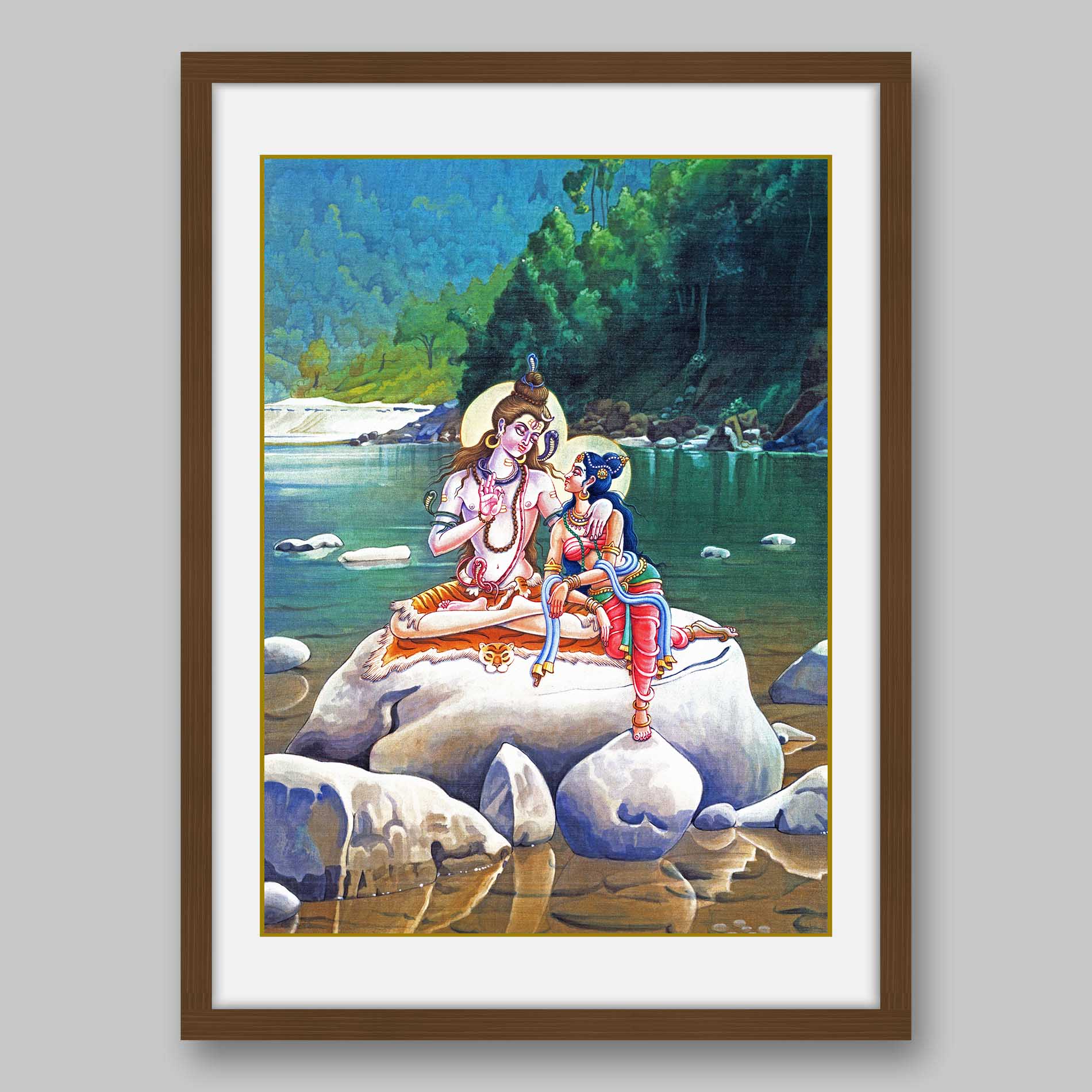 Shiva and Parvati - High Quality Print of Artwork by Pieter Weltevrede - Sagar World