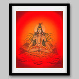 Shiva capturing River Ganga’s flow in his hair locks – High Quality Print of Artwork by Pieter Weltevrede - Sagar World