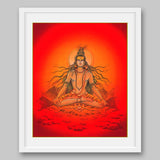 Shiva capturing River Ganga’s flow in his hair locks – High Quality Print of Artwork by Pieter Weltevrede - Sagar World