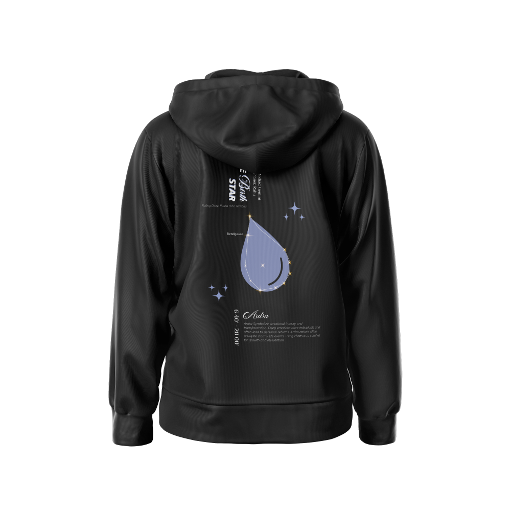 Ardra Nakshatra Hoodie – Vedic Astrology Inspired Unisex Cotton  hoodie | Spiritual Minimalist Wear