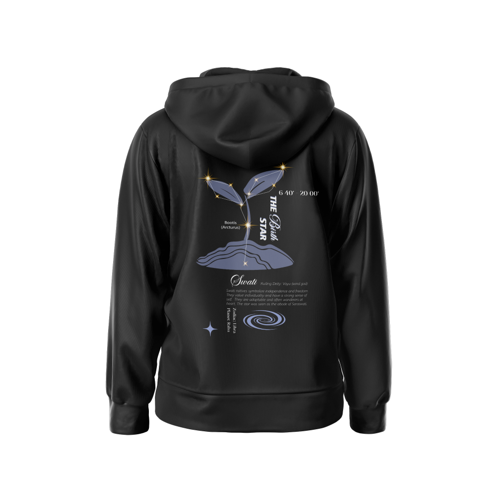 Swati Nakshatra Hoodie– Vedic Astrology Inspired Unisex Cotton  hoodie | Spiritual Minimalist Wear
