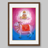 Kamdhenu and Brahma - High Quality Print of Artwork by Pieter Weltevrede