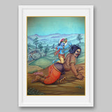Lord Krishna with Demon - High Quality Print of Artwork by Pieter Weltevrede - Sagar World
