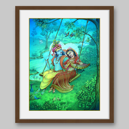 Radha Krishna - High Quality Print of Artwork by Pieter Weltevrede - Sagar World