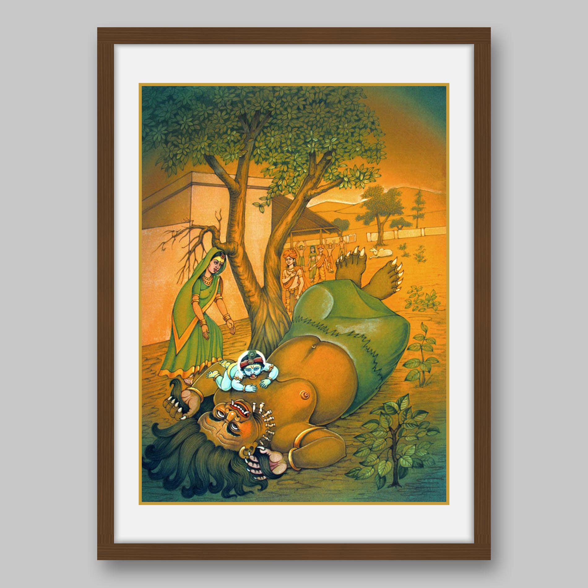 Krishna and Putna Vadh – High Quality Print of Artwork by Pieter Weltevrede - Sagar World