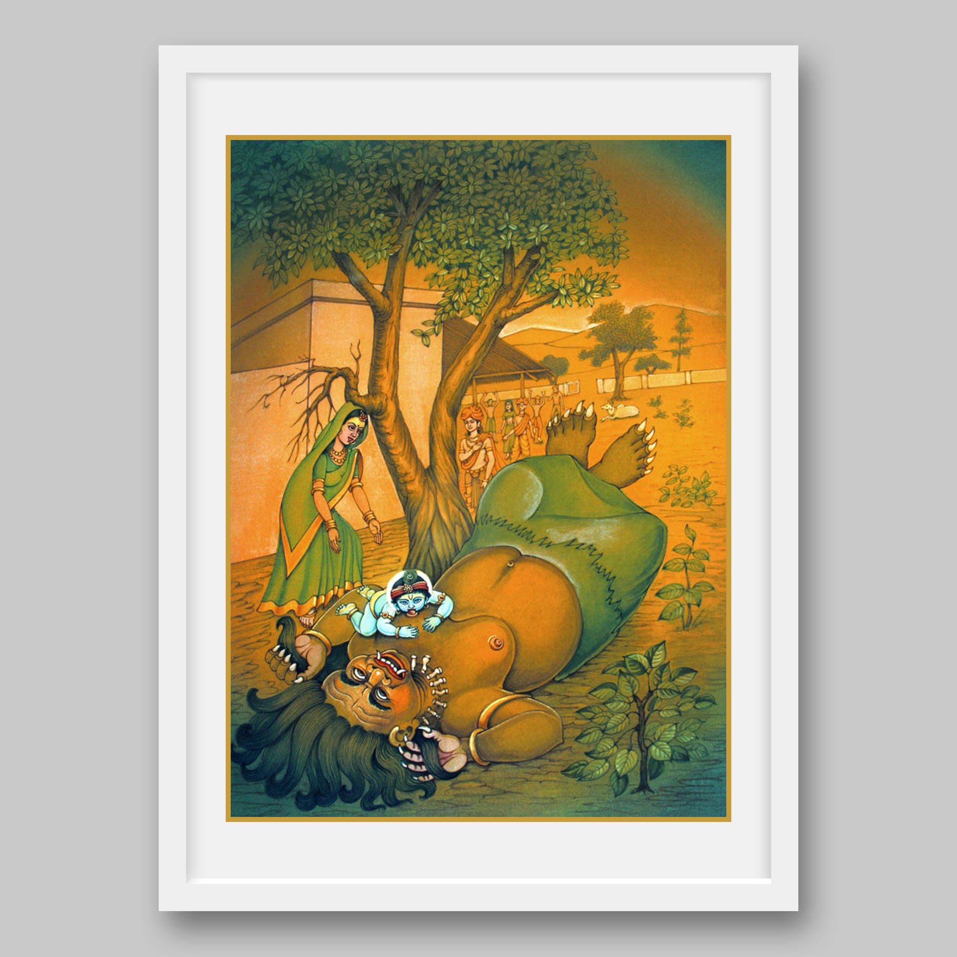 Krishna and Putna Vadh – High Quality Print of Artwork by Pieter Weltevrede - Sagar World